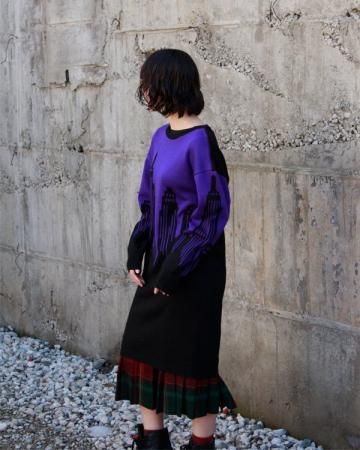 Night view long knit dress