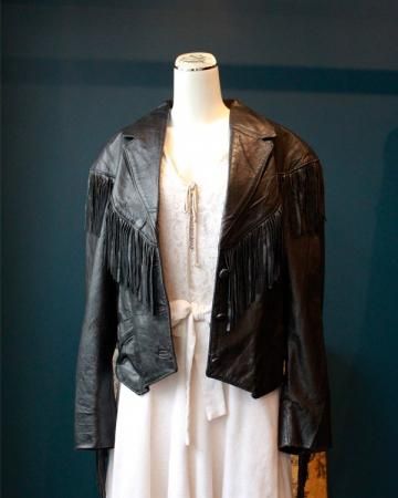 Fringe leather jacket(made in USA)
