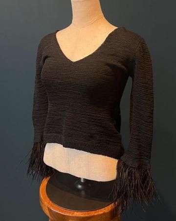 Feather sleeve cutsew(made in USA)