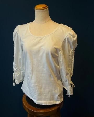 Embroidered puff sleve shirt