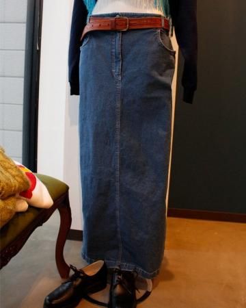 Denim long skirt