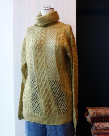 Handmade openwork turtleneck  knit
