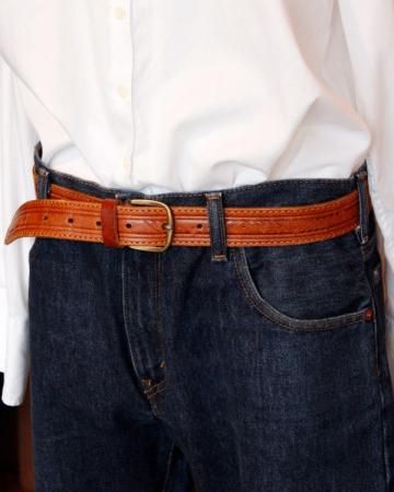 Curving leather belt(made in Italy)