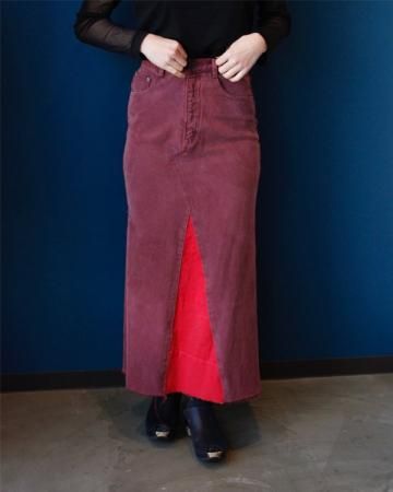 SheEPs remake / Long slit denim skirt