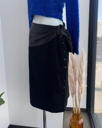 80's Leather belt skirt(made in France)