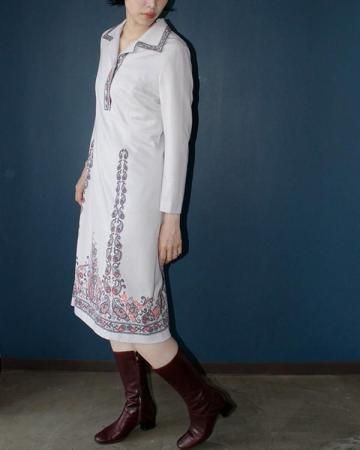 70s paisley angora dress