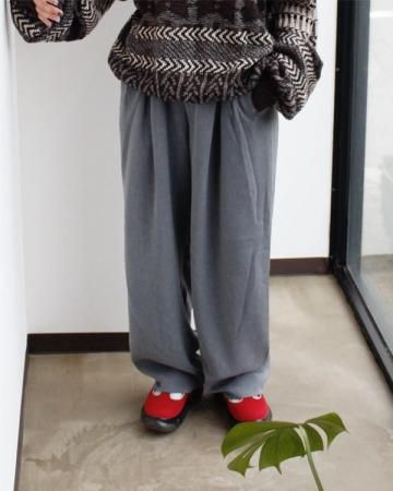 Gray wide slacks pants