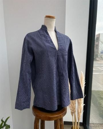 80's skipper-collar fisherman shirt(made in Germany) 