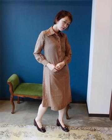 Paisley shirt dress(made in USA)