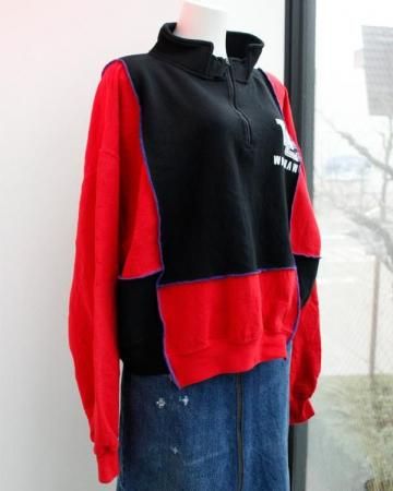 SHeEPs remake / Half zip sweatshirt