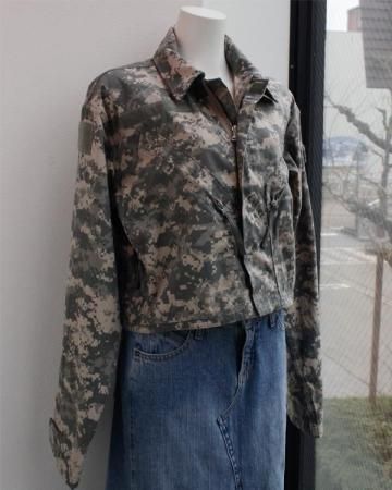 sHeEPs remake / Digital camo short jacket