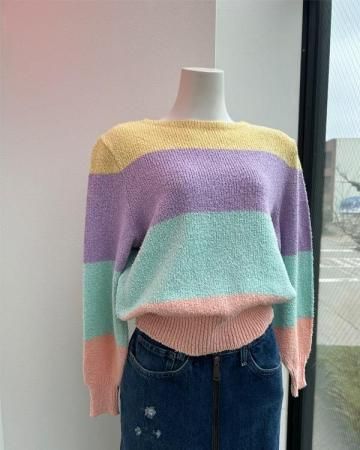 Pastel color cotton knit