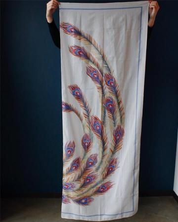 Peacock feather scarf