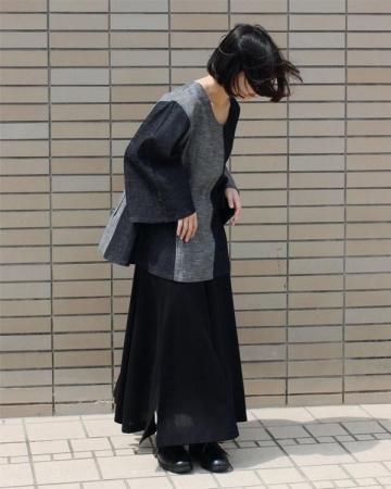 Denim bi-color tops
