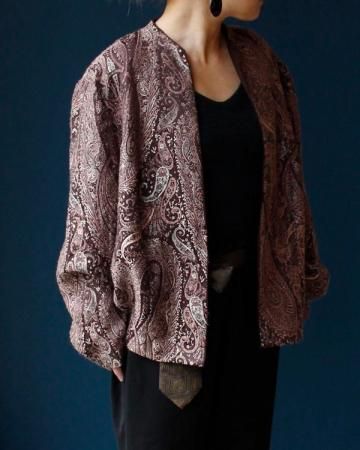 Gobelin weaving no collar jacket