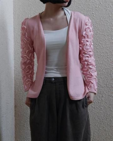 Puff-sleeve cardigan
