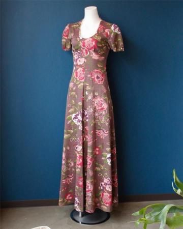 70's Rose dress(made in USA)