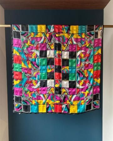 Colorful oversized square scarf(made in Italy)