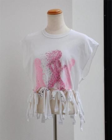 SheEPs Remake / Sleeveless fringe tee