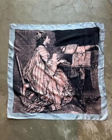 woman playing piano scarf