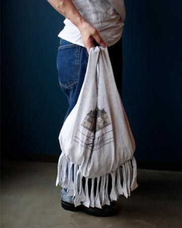 Sheeps Remake / Cut sew fringe bag(L.grey)