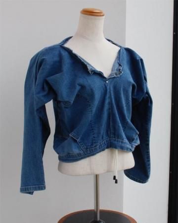 SheEPs Remake / stretch denim cut sew(L.Blue)