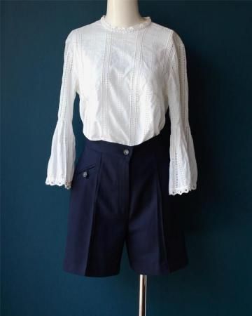 Cotton openwork blouse