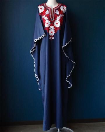 Embroidery wave dress