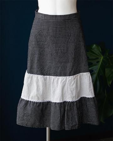 Grid dot tiered skirt(made in Germany)