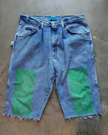 SheEPs Remake / Denim painter short pants(green)
