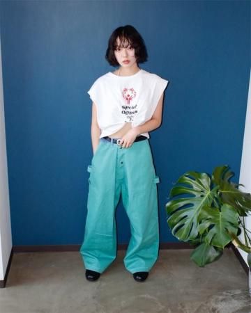 Sheeps remake / painter pants(green)