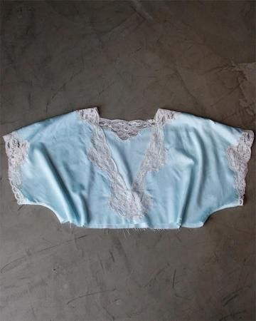 Satin crop lace top