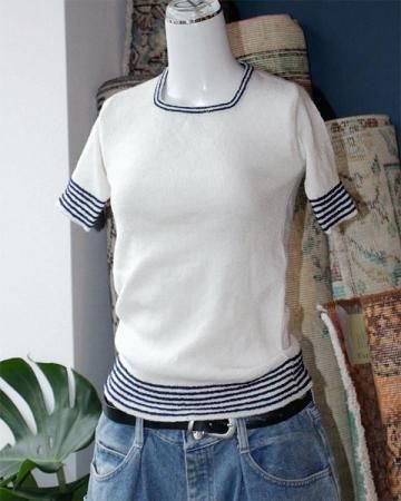 Square neck knit tops(made in Italy)