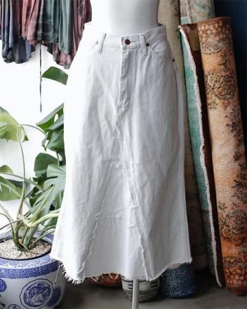 Sheeps Remake / Denim long skirt(wrangler white)