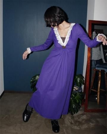 Early 70's vintage ring gathered dress (made in England)