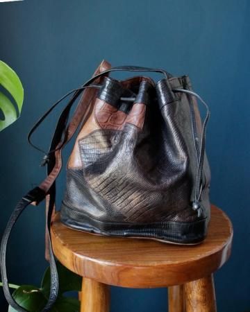 Patchwork leather shoulder bag