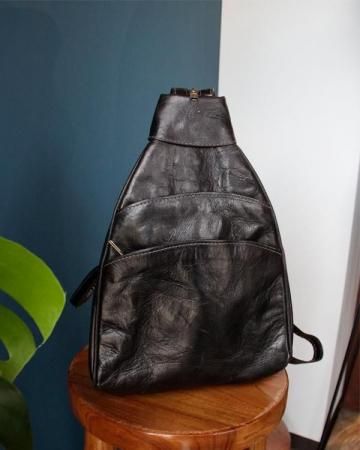 2-way leather backpack