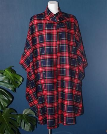 Checkered poncho(made in USA)