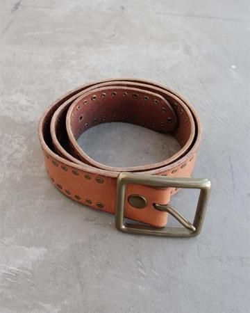 Studs leather belt