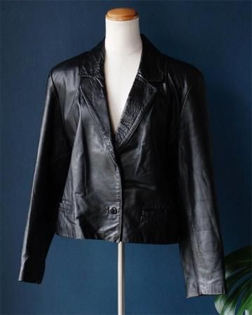 Leather short jacket(made in USA)