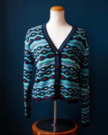 Colorful boarder cardigan(made in Italy)