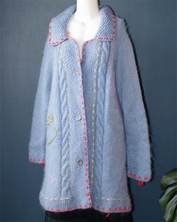 Sheeps Remake / Embroidery knit coat