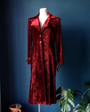 Big collar velour dress(made in Italy)
