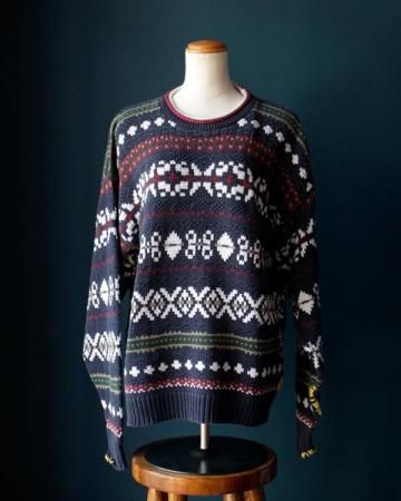 Sheeps Remake / Cotton nordic pattern sweater