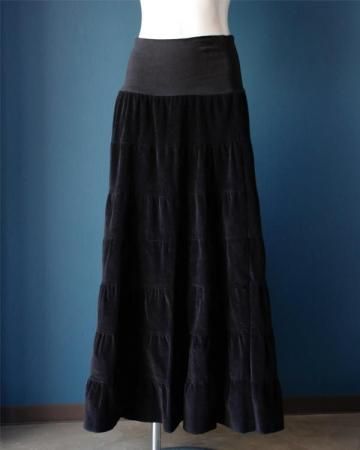 Corduroy tiered skirt
