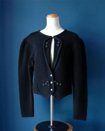 Puff sleeve beads cardigan(Made in Austria)