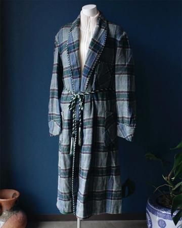 Smoking checkered gown(made in England)