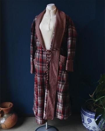 Smoking checkered gown(made in England)