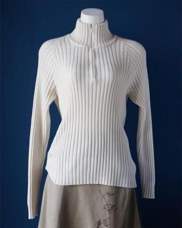 Half zip ivory knit