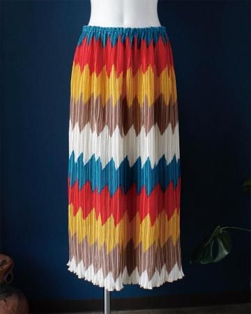 Colorful pleated skirt